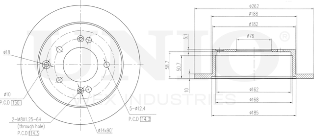 Диск тормозной (Unio). Артикул BRD-20080