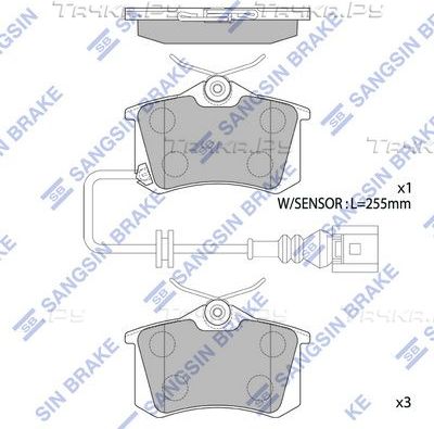 Тормозные колодки Sangsin Hi-Q задние для Ford Galaxy I 1995-2006. Артикул SP1870