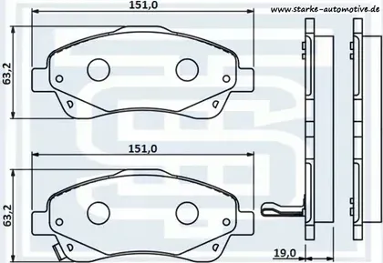179800 STARKE Колодки тормозные перед. TOYOTA AVENSIS (T25) 1,6VVTi-2,4 -11.2008. Артикул 179800