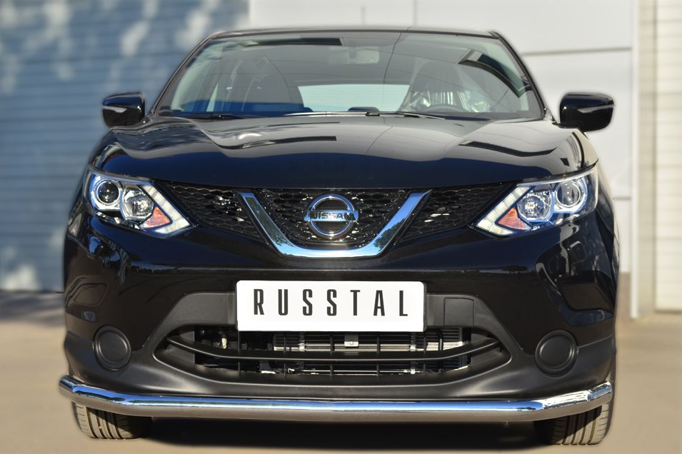 Защита RusStal переднего бампера d63 (секции) для Nissan Qashqai II (сборка Европы) 2014-2018. Артикул NQQZ-001786
