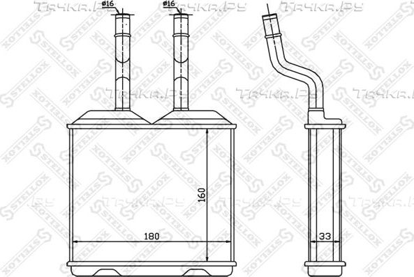 Радиатор отопителя (печки) Stellox для Opel Combo B 1994-2001. Артикул 10-35055-SX