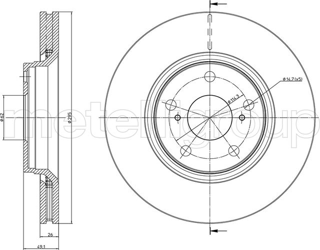 Тормозной диск Metelli. Артикул 23-0978C
