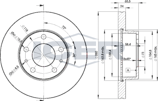 Тормозной диск Icer. Артикул 78BD4681-2