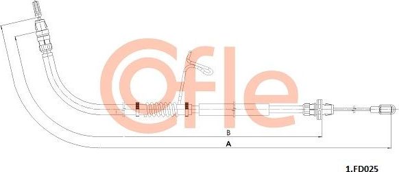 Трос ручника (тросик ручного тормоза) Cofle. Артикул 92.1.FD025