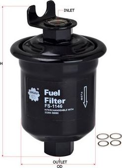 Топливный фильтр Sakura для Lexus LS II 1994-2000. Артикул FS-1146