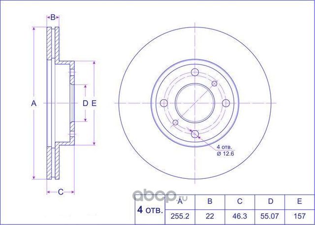 Диск тормозной (TI-Guar). Артикул TG4351252120