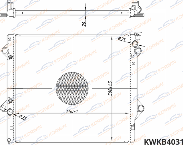 Радиатор охлаждения Toyota Land Cruiser Prado120 (-09) 4.0 AT(гарантия 2 года) (Korwin). Артикул KWKB4031