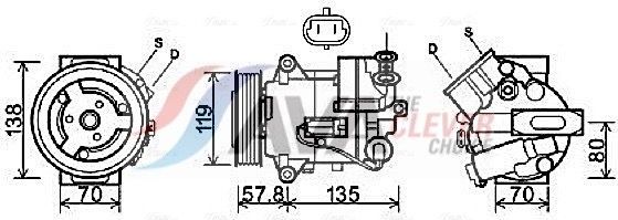 Компрессор кондиционера AVA ** CLEVER FIT ** для Chevrolet Cruze I 2009-2015. Артикул OLAK496
