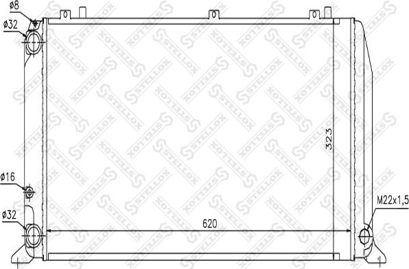 Радиатор охлаждения двигателя Stellox. Артикул 10-25542-SX