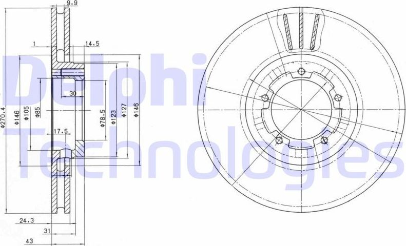 Тормозной диск Delphi. Артикул BG2663