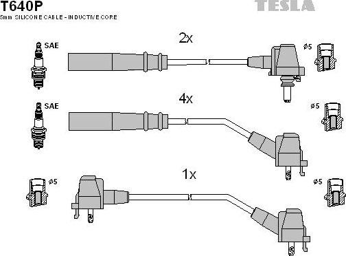 Высоковольтные провода (провода зажигания) (комплект) Tesla. Артикул T640P