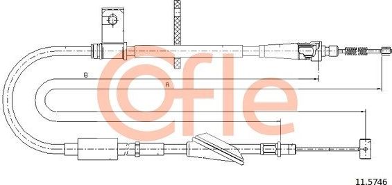 Трос ручника (тросик ручного тормоза) Cofle. Артикул 92.11.5746