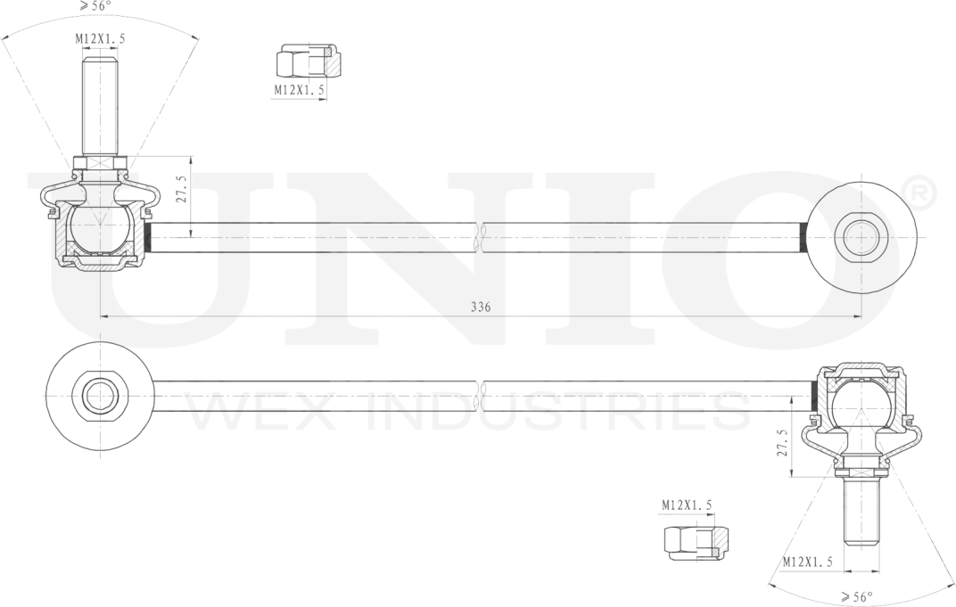 Тяга/стойка стабилизатора (Unio). Артикул SSP-50095
