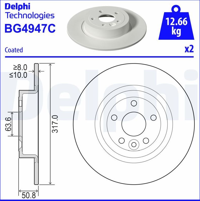 Тормозной диск Delphi. Артикул BG4947C