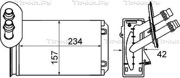Радиатор отопителя (печки) Mahle Behr для SEAT Toledo II 1998-2006. Артикул AH 20 000S