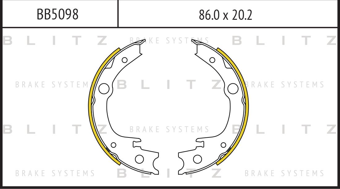 Колодки тормозные барабанные (Blitz). Артикул BB5098
