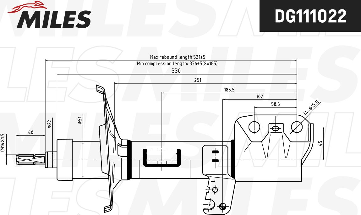 Амортизатор Miles. Артикул DG111022