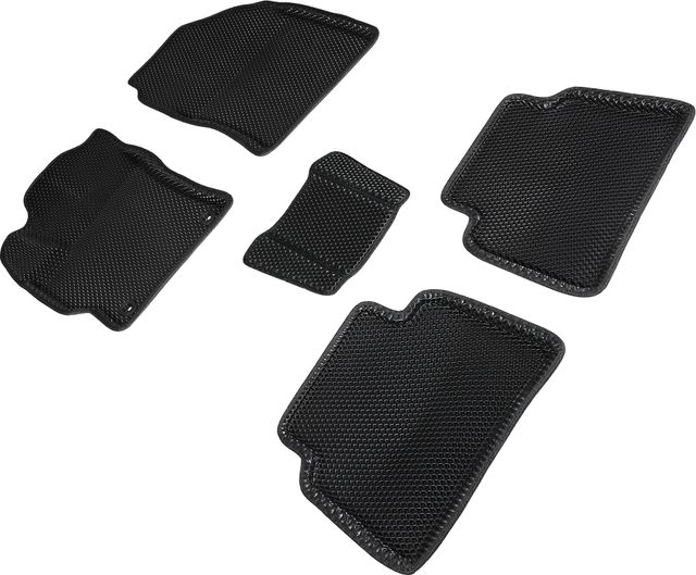 Коврики Seintex 3D EVA Ромб для салона Toyota Corolla E210 2019-2026 ЧЕРНЫЕ. Артикул 95349