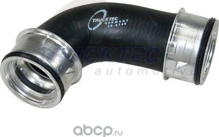 Патрубок интеркулера Trucktec Automotive (Резина с тканевым включением). Артикул 07.14.086