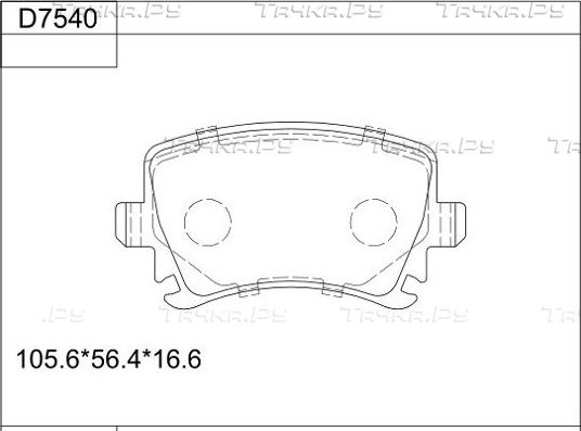 Тормозные колодки Asimco задние для Volkswagen Eos I 2006-2015. Артикул KD7540