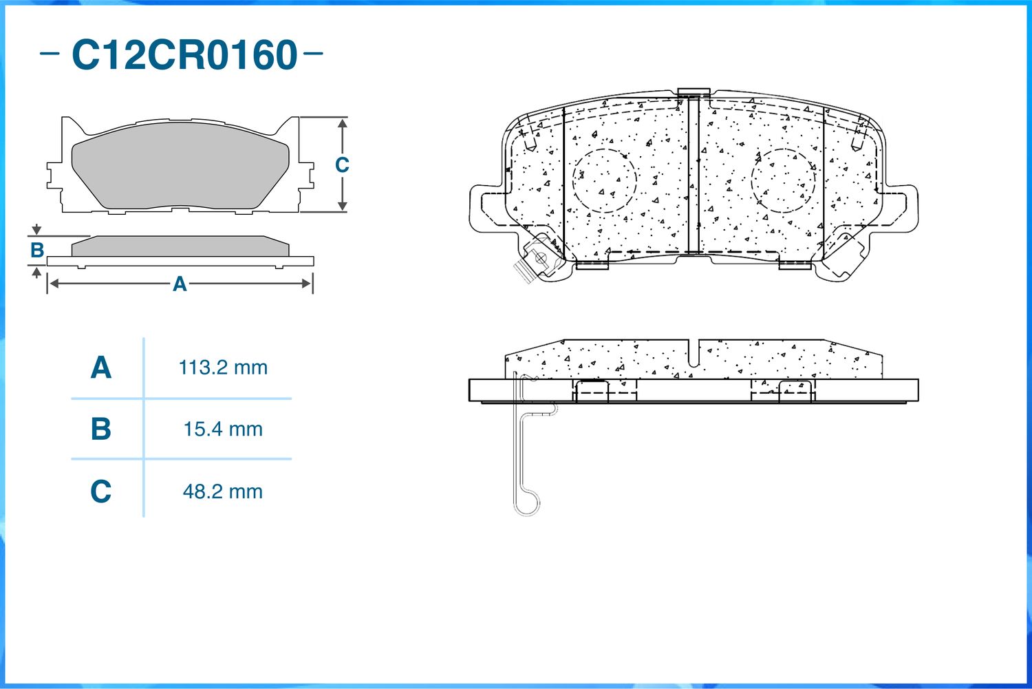 Колодки тормозные задние (Low Metallic) (Cworks). Артикул C12CR0160