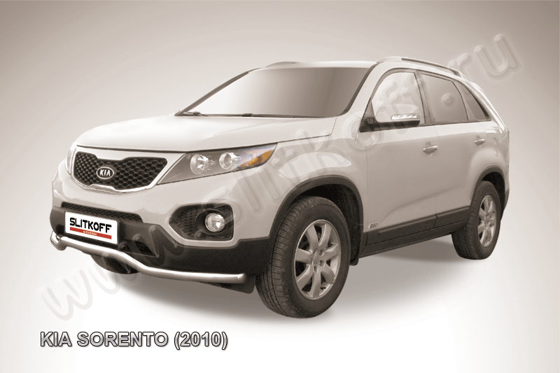 Защита Slitkoff переднего бампера d57 Волна для Kia Sorento II 2009-2012. Артикул KS10-002