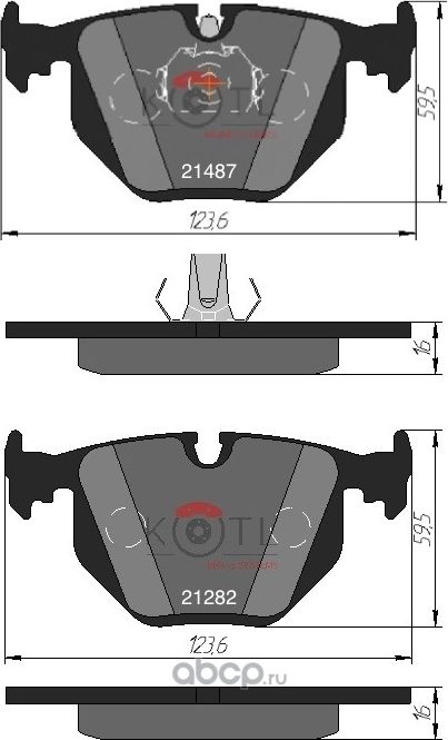 Колодки тормозные дисковые задние к-т BMW X3 E83/X5 E53/3 E46 2.5/3.0/RANGE ROVER III 02- (Kotl) Kotl. Артикул 1530kt