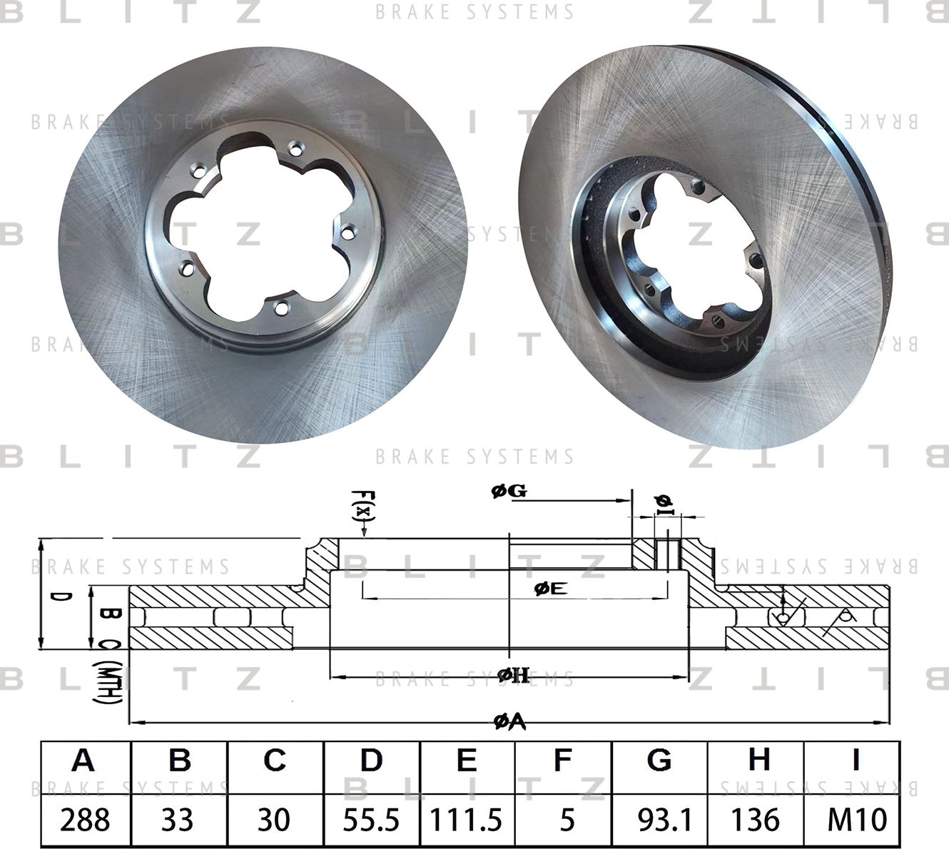 Диск тормозной (Blitz). Артикул BS0564