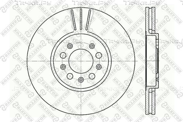 Тормозной диск Stellox передний для Audi A3 I (8L) 1996-2003. Артикул 6020-4760V-SX