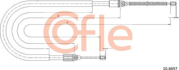 Трос ручника (тросик ручного тормоза) Cofle задний правый/левый для Renault Scenic II 1999-2003. Артикул 92.10.6697