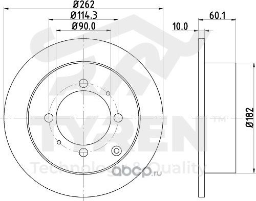 Тормозной диск (Tyren). Артикул TYR1013681