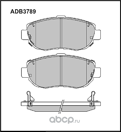 Колодки тормозные дисковые | перед | (Allied Nippon). Артикул ADB3789