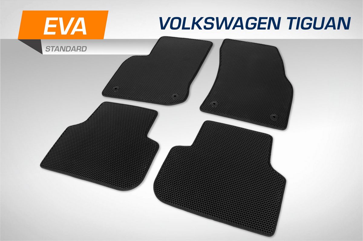 Коврики AutoFlex в салон автомобиля EVA (ЭВА, ЕВА) Standart для Volkswagen Tiguan II поколение (DSG РКПП) 2016-2020 2020-2026. Артикул 6580201