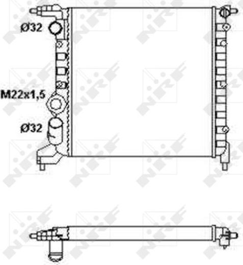 Радиатор охлаждения двигателя NRF (алюминий). Артикул 58783