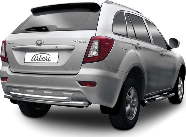 Защита Arbori заднего бампера d60+d60 для Lifan X60 2011-2016. Артикул AFZDAL601111