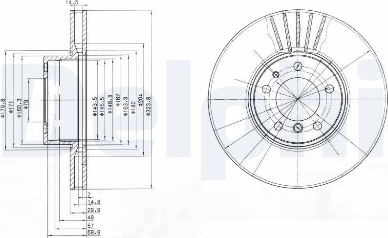 Тормозной диск Delphi. Артикул BG670