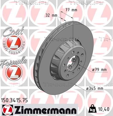 Тормозной диск Zimmermann FORMULA Z. Артикул 150.3415.75