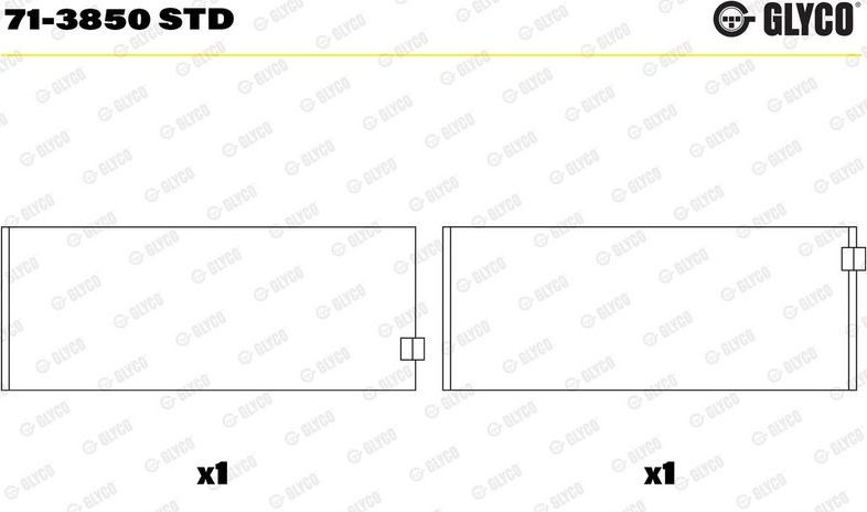 Вкладыши шатунные Glyco для Mercedes-Benz Vario 1996-2013. Артикул 71-3850 STD