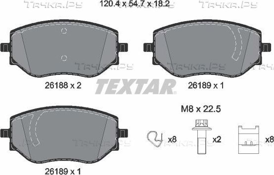 Тормозные колодки Textar Q+ передние для Renault Sandero III 2021-2026. Артикул 2618801