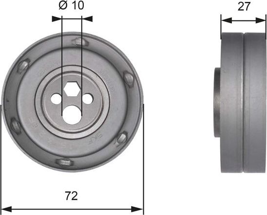 Натяжной ролик (натяжитель) ремня ГРМ Gates PowerGrip® для Audi A8 I (D2) 1994-1996. Артикул T41216