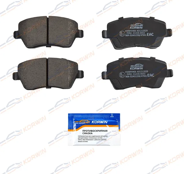 Колодки тормозные перед. Renault Duster 11-/Lada Vesta 15-/Largus 12-/Nissan (Korwin) Korwin. Артикул KWBP0406