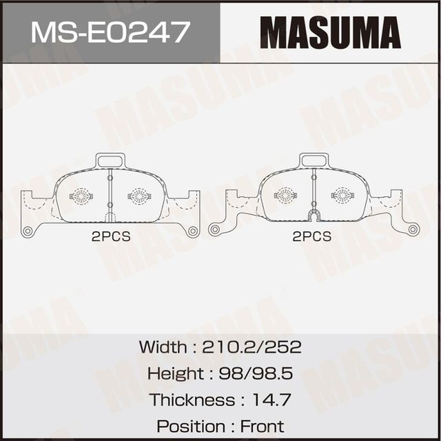 Колодки дисковые MASUMA Masuma. Артикул MSE0247