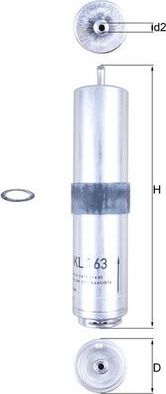Топливный фильтр Mahle-Knecht. Артикул KL 763D