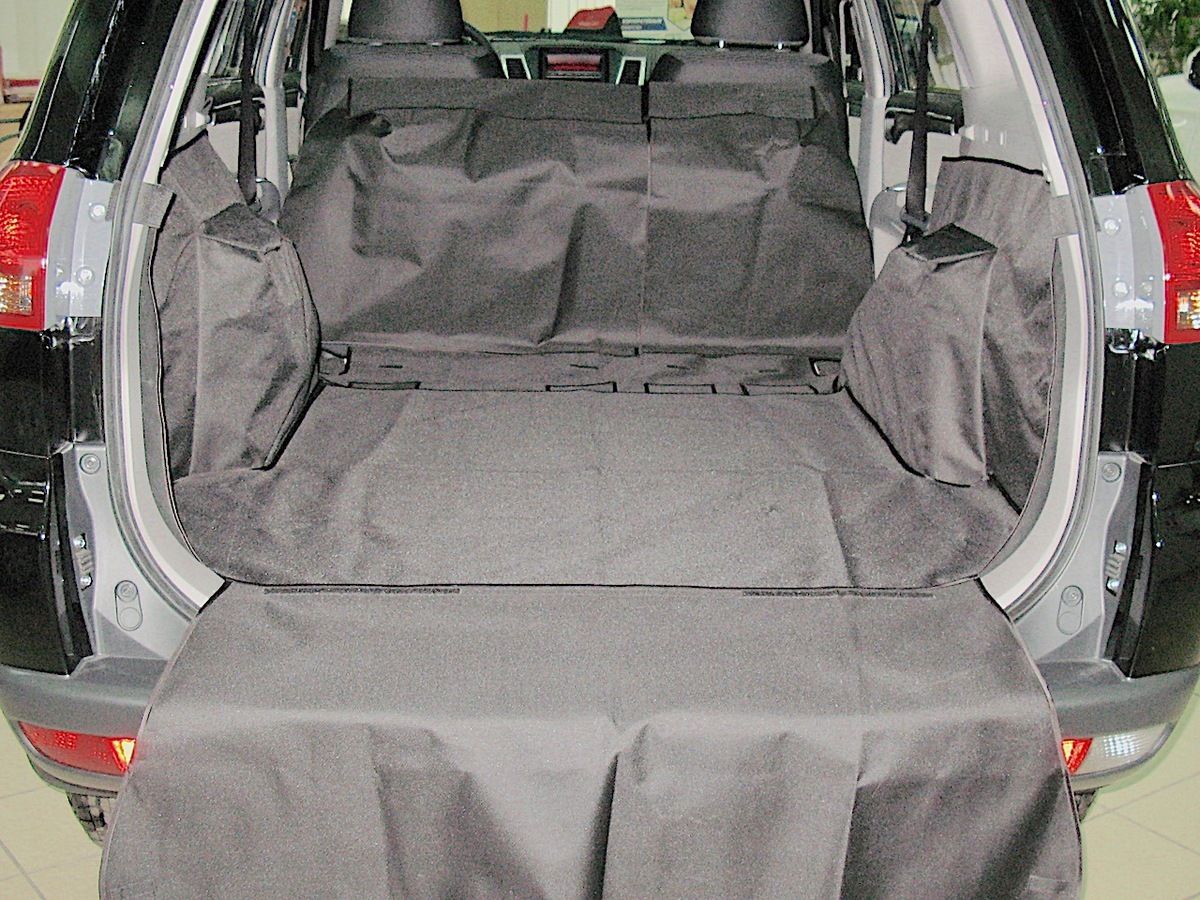 Защитный чехол AUTOSMSTUDIO "Maxi" в багажник автомобиля для Mitsubishi Pajero Sport II 2008-2017, серый. Артикул TP-PADJEROSP-MAXI-GR