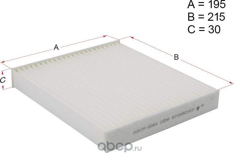 Фильтр салона TOYOTA LAND CRUISER 200 07-/PRADO 150 09-/CAMRY 40 06-/CAMRY 50 11 (Hosu). Артикул HSCF0064