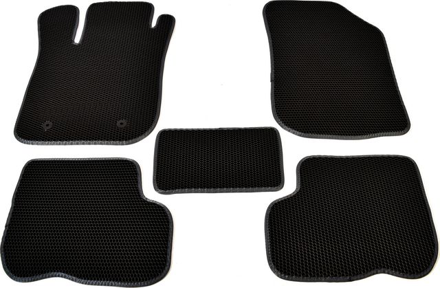 Коврики ТриАВС EVA для салона Lada Largus 2012-2026 Черные, серый кант. Артикул TAS2D-1739.01.04