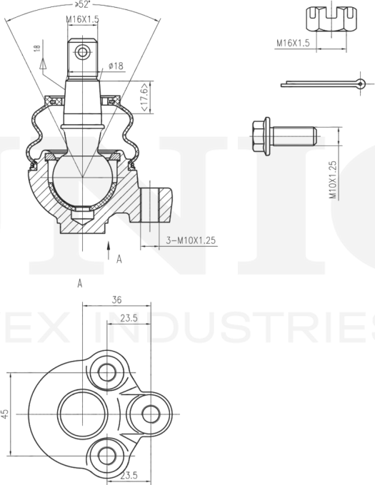 Опора шаровая (Unio). Артикул SSP-20105