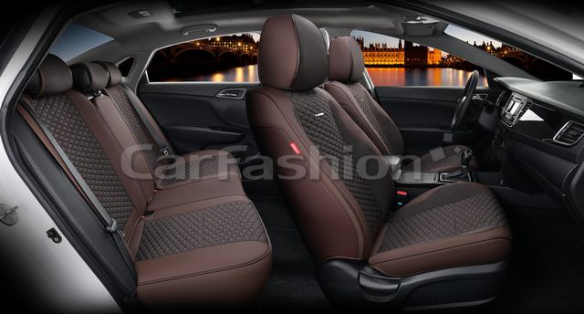 Чехлы универсальные каркасные CarFashion 5D Rover Plus на сидения авто, цвет Кофе/Кофе/Кофе. Артикул 27274