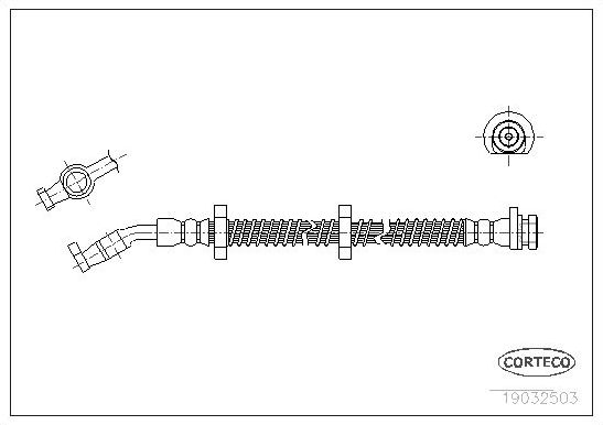 Тормозной шланг Corteco задний правый/левый для Land Rover Discovery II 1998-2004. Артикул 19032503