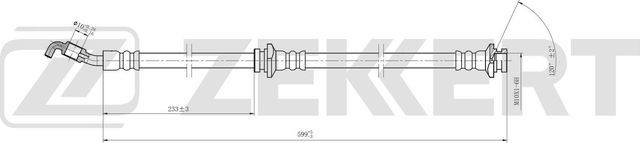 Тормозной шланг Zekkert передний правый для Nissan Note I 2006-2012. Артикул BS-9533